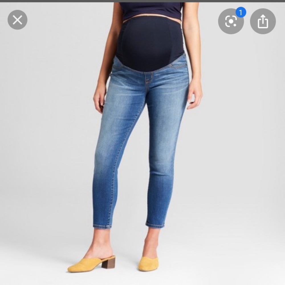 Ingrid Maternity Skinny Crop Jeans sz 6 EUC